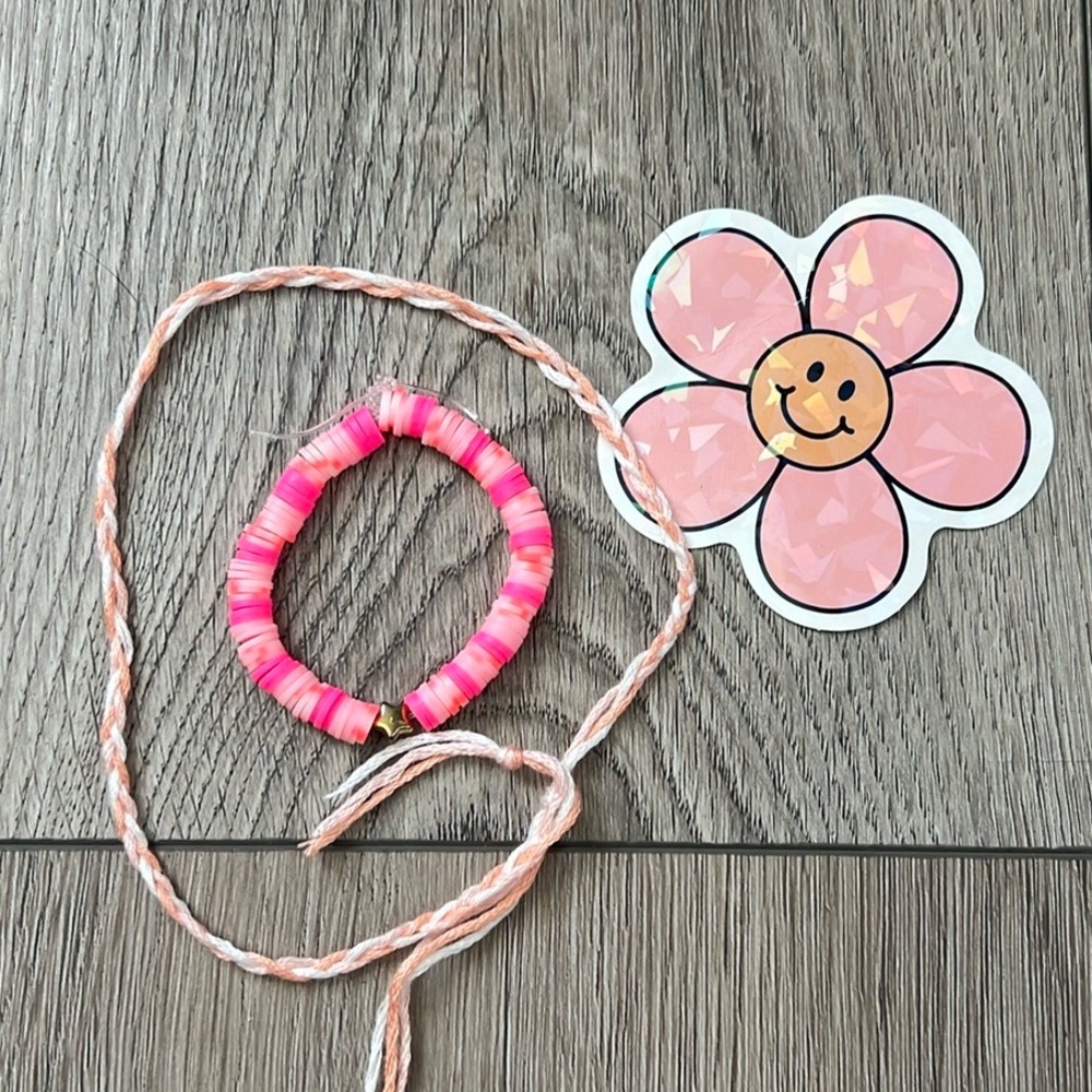 Clay Bead Stretchy Bracelet & String Bracelet